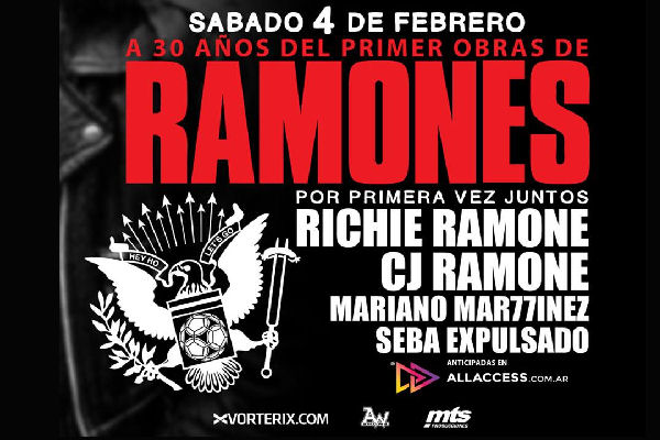30 años después del debut de Ramones en la Argentina, CJ y Richie compartirán escenario por primera vez