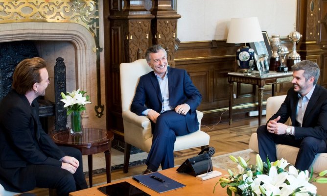 Bono se reunió en Casa Rosada con Mauricio Macri