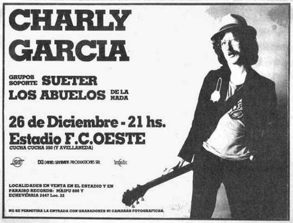 Hace 35 años, Charly García se convertía en el primer rockero argentino en tocar en un estadio